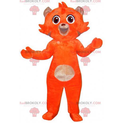 Süßes und süßes Katzenmaskottchen in Orange und Beige -