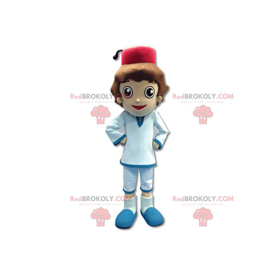 Mascote do sultão garotinho com roupas do oeste - Redbrokoly.com