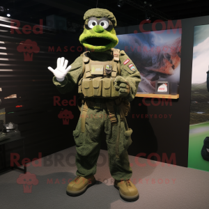 Grønn grønn Beret maskot...