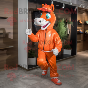 Orange Horse maskot kostume...