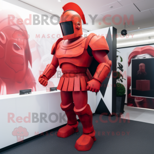 Rød Spartan Soldier maskot...