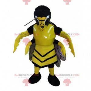 Mascotte del calabrone vespa gialla e nera spaventosa -