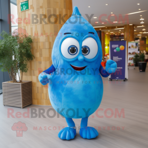 Blue Shakshuka mascot costume character dressed with a Trousers and Hairpins