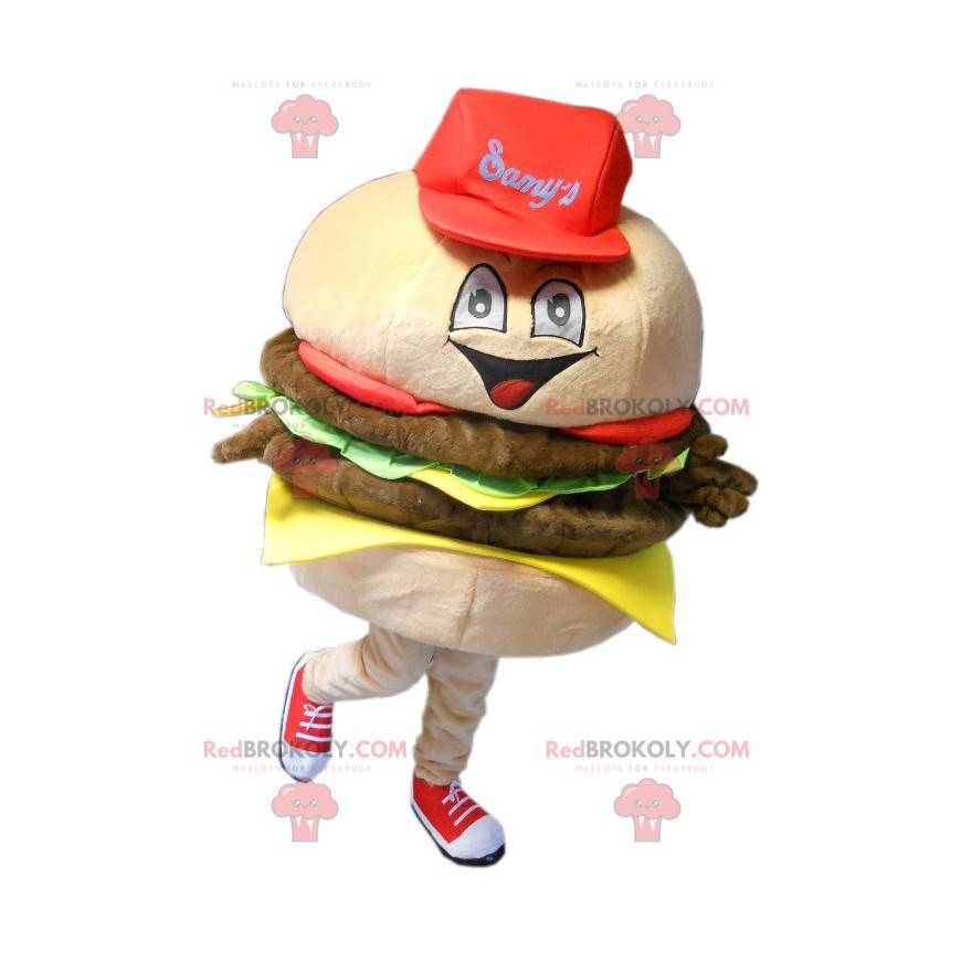Very realistic giant hamburger mascot - Redbrokoly.com