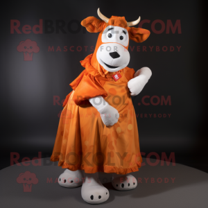 Orange Cow mascotte kostuum...