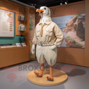 Beige Pigeon maskot drakt...