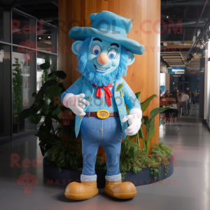 Himmelblå Leprechaun maskot...