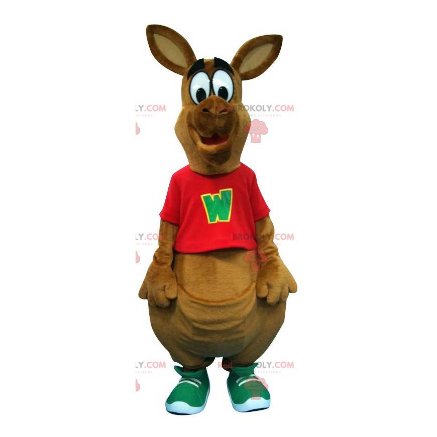 Kæmpe brun kænguru-maskot. Australien maskot - Redbrokoly.com