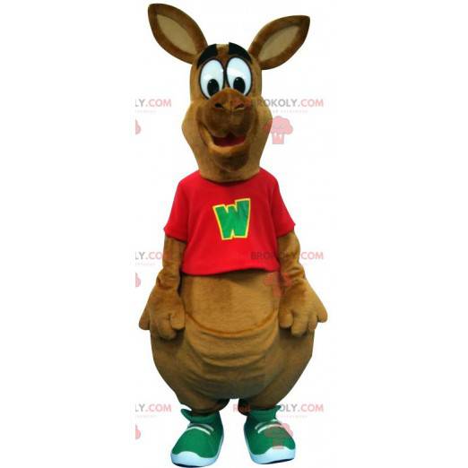 Kæmpe brun kænguru-maskot. Australien maskot - Redbrokoly.com