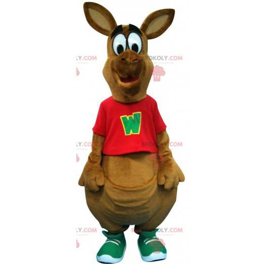 Riesiges braunes Känguru-Maskottchen. Australien Maskottchen -