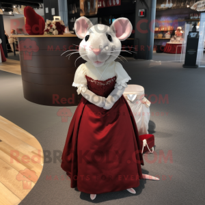 Maroon Rat maskot kostume...