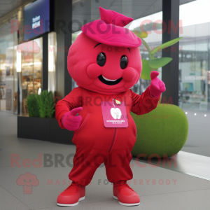 Magenta Apple maskot kostym...