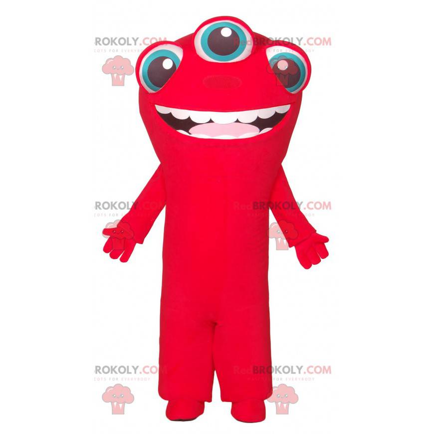 3-eyed rød fremmed maskot - Redbrokoly.com