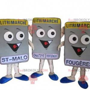 3 mascotes com colchão Litrimarché. 3 colchões - Redbrokoly.com