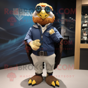 nan Hawk mascot costume character dressed with a Henley Shirt and Bracelet watches