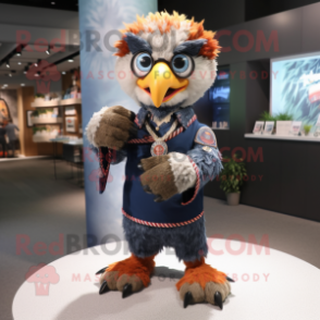 nan Hawk mascot costume character dressed with a Henley Shirt and Bracelet watches