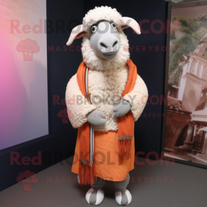 Peach Merino Sheep mascotte...