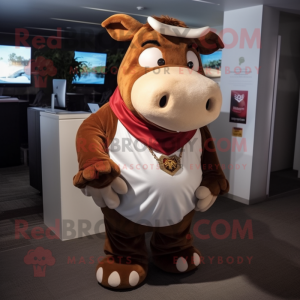 Brun Hereford Cow maskot...