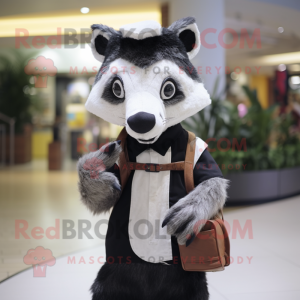 nan Badger mascot costume character dressed with a Mini Dress and Wallets