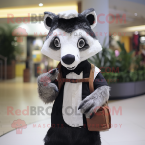 nan Badger mascot costume character dressed with a Mini Dress and Wallets