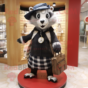 nan Badger mascot costume character dressed with a Mini Dress and Wallets