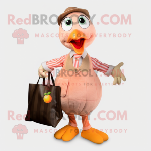 Peach Turkey maskot kostym...