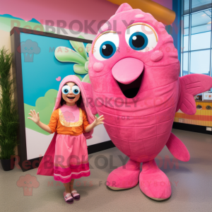 Postava maskota Pink Fish...