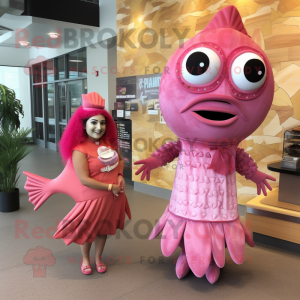 Postava maskota Pink Fish...