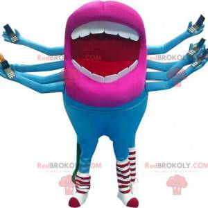 Mascot gigantisk munn med 8 armer. Fremmed maskot -