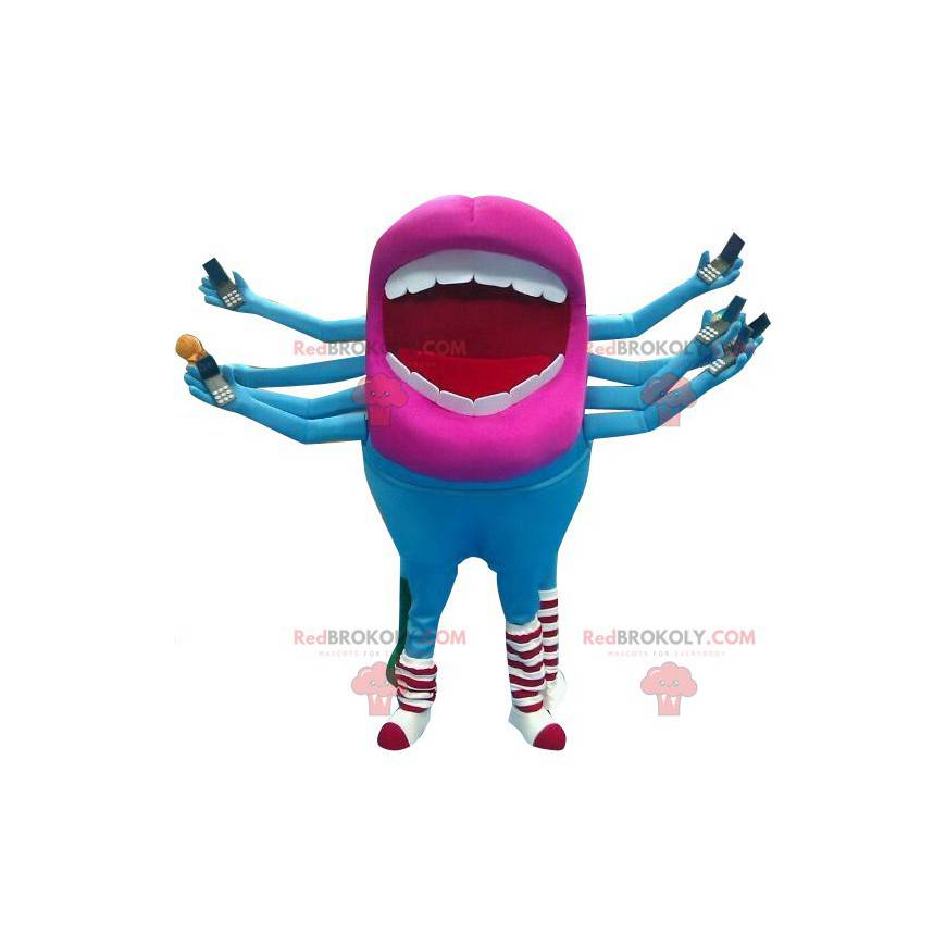 Mascot boca gigante con 8 brazos. Mascota alienígena -