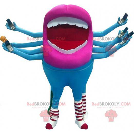 Mascot giant mouth with 8 arms. Alien mascot - Redbrokoly.com