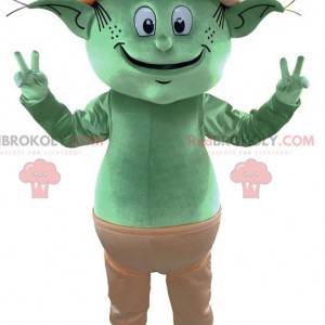 Gigantyczny zielony elf maskotka elfa. Maskotka wróżki -