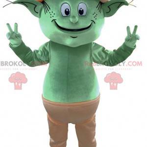 Reusachtige elf groene elf mascotte. Fairy mascotte -