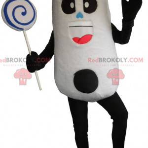Mascotte de panda noir et blanc très amusant - Redbrokoly.com