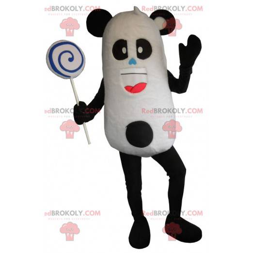 Mascote panda preto e branco muito engraçado - Redbrokoly.com