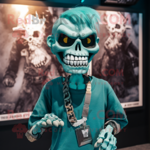 Teal Undead maskotdräkt...