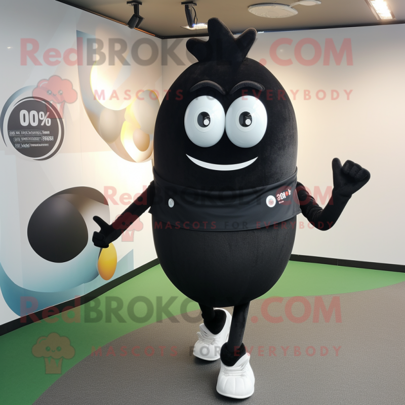 Black Onion mascot costume character dressed with a Running Shorts and Rings