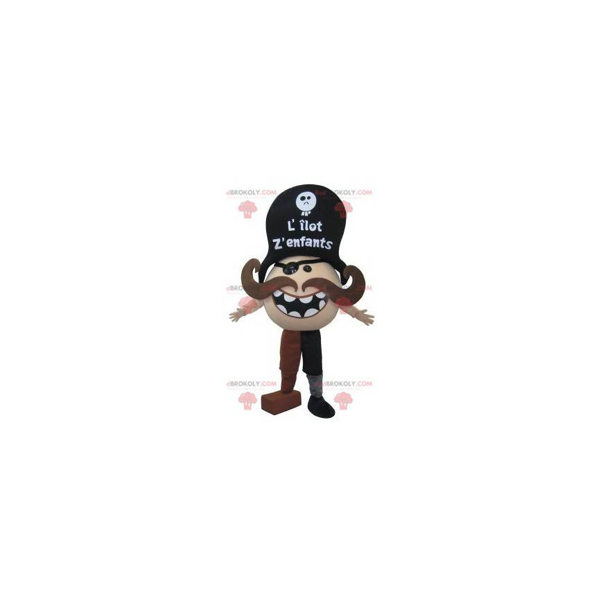 Mascota pirata con bigote. Disfraz de muñeco de nieve con