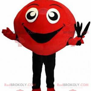 Mascotte de bonhomme jovial rouge et noir - Redbrokoly.com