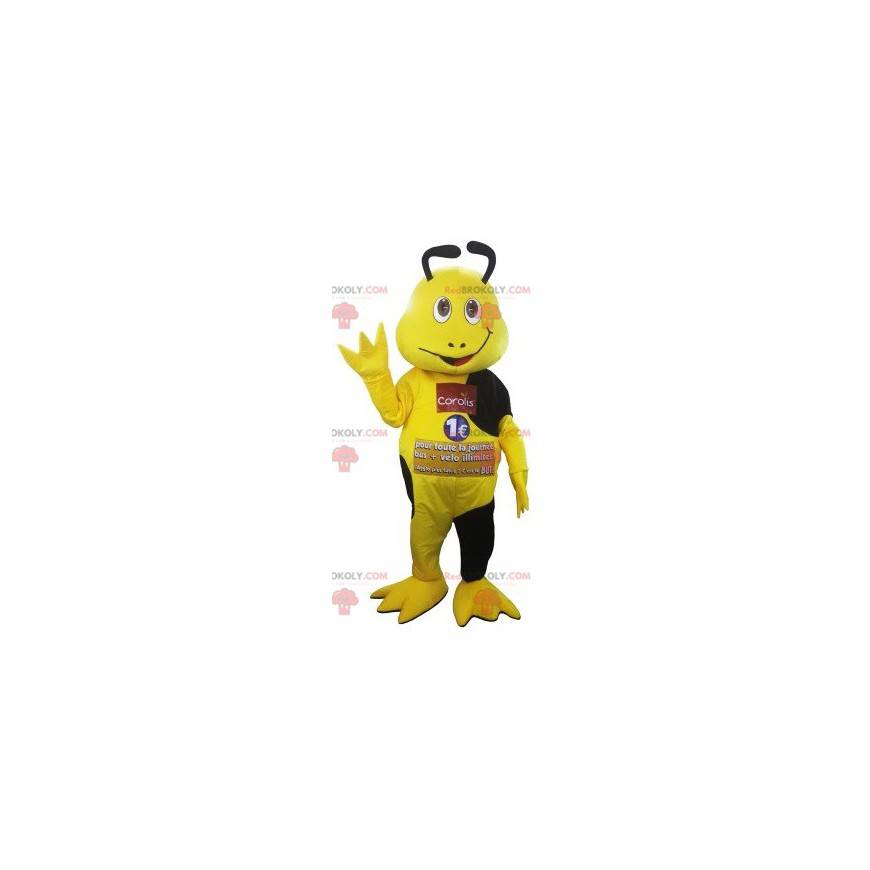 Mascota de insectos coralis amarillo y negro. Mascota de