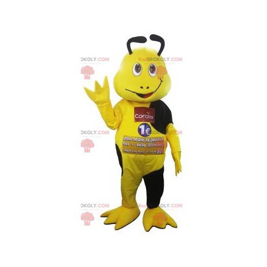 Mascotte d'insecte jaune et noir Coralis. Mascotte Coralis -