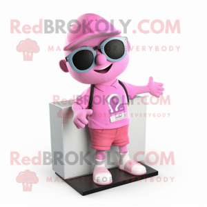 Pink tv maskot kostume...