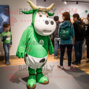 Green Guernsey Cow mascotte...