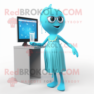 Cyan Computer mascotte...