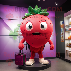 Magenta Aardbei mascotte...