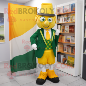 Gul irländsk flagga maskot...