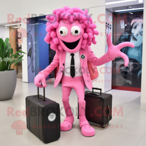 Pink Medusa maskot kostume...