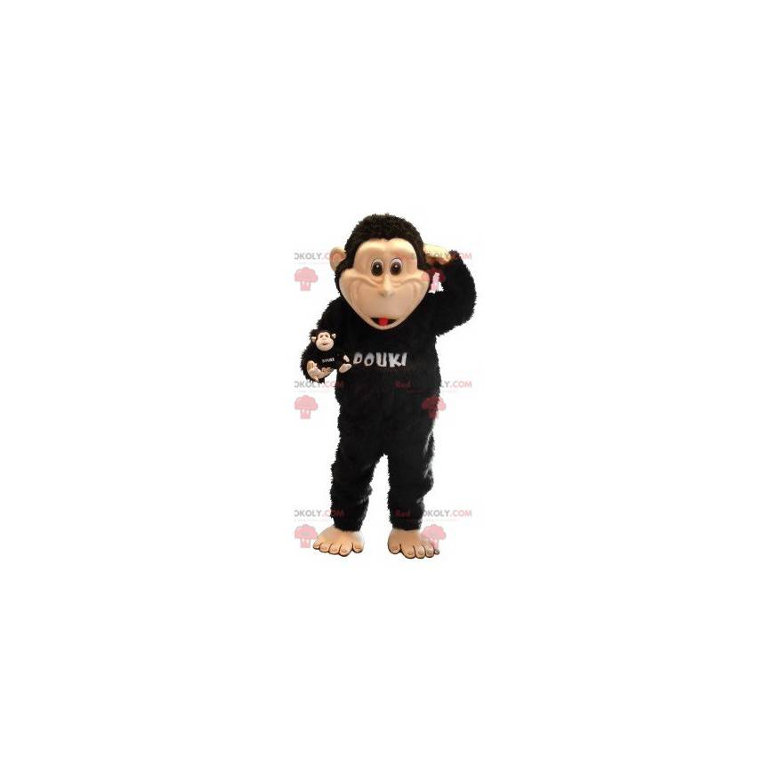 Mascote do macaco preto e bege. Mascote douki - Redbrokoly.com