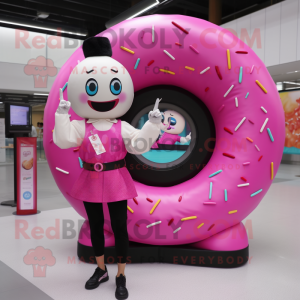 Pink Donut maskot kostume...