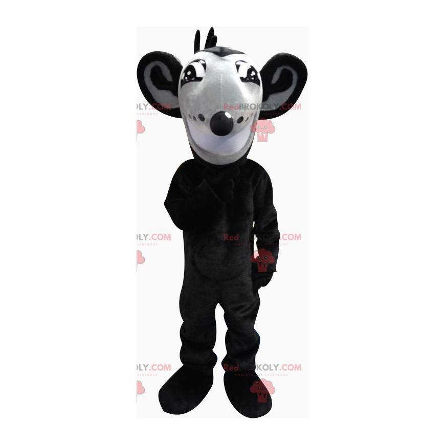 Mascota rata gris y negra con orejas grandes - Redbrokoly.com Mascota rata gris y negra con orejas grandes - Redbrokoly.com